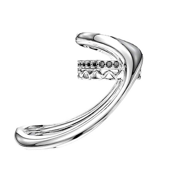 Sterling Silver Two-finger Ring Hollow Geometric For Women Vintage Creative - Picture 6 of 6